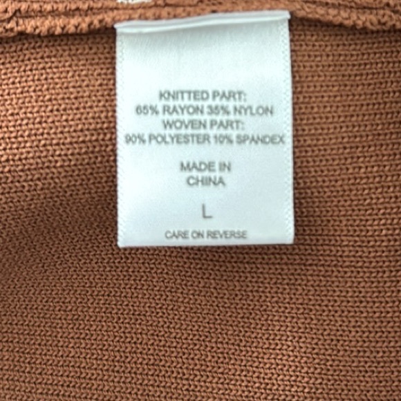 🤎 NEW New York & company sleeveless brown stretch bodycon panel dress L - Picture 12 of 13